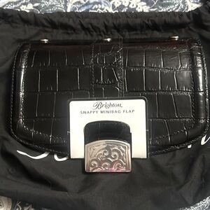 Brighton GLAM Snappy Minibag Flap H81103 NWT Ginger Handbag Black
